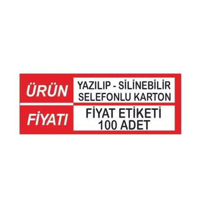 Yazılıp-silinebilir Selefonlu Karton Raf Profil Içi Fiyat Etiketi 4x10 Cm 100 Adet